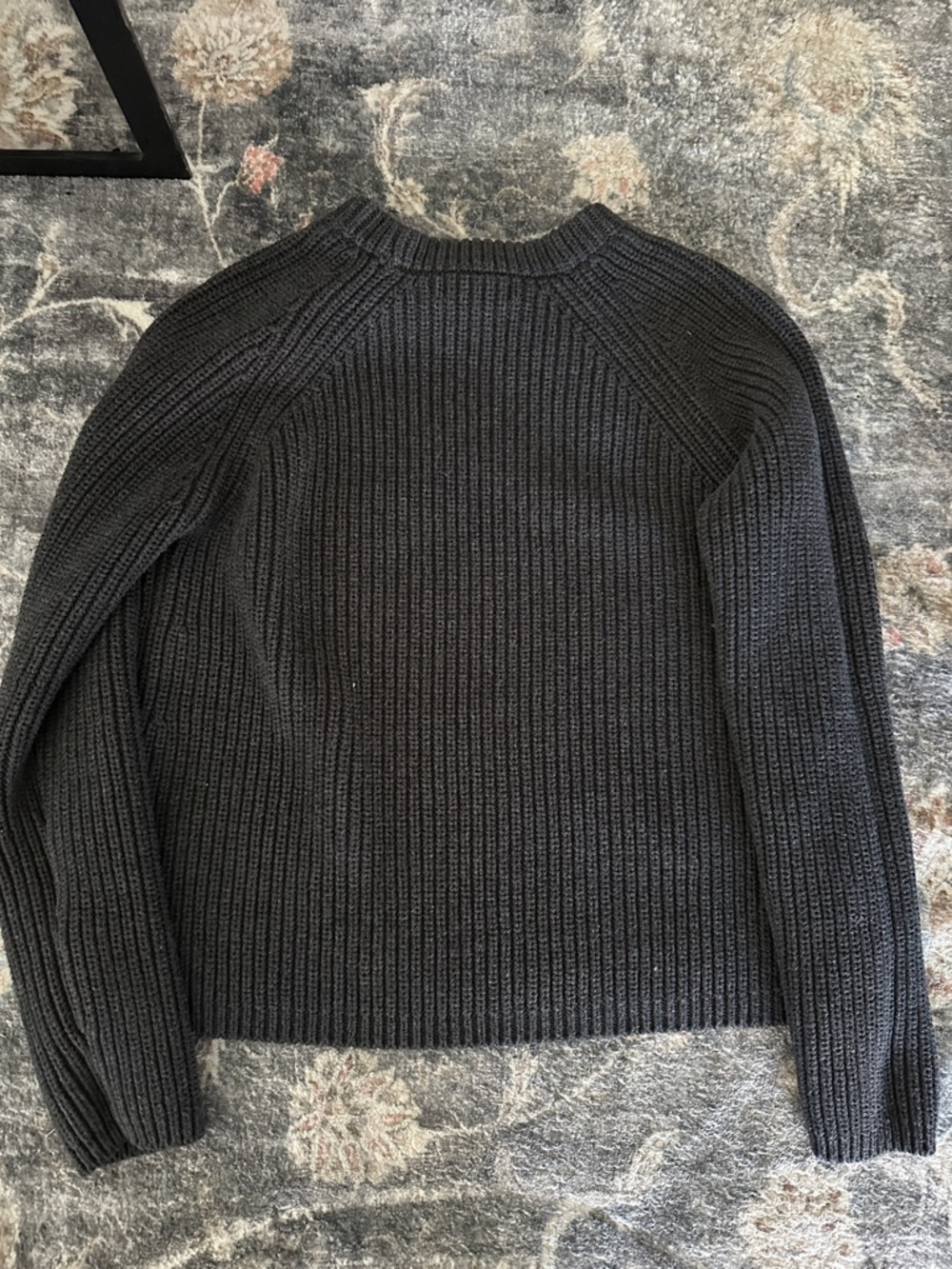 Quince Charcoal Gray Ribbed Crewneck Sweater - Picture 4 of 5